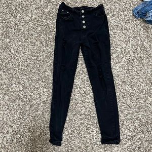 Black Skinny Ripped Jeans